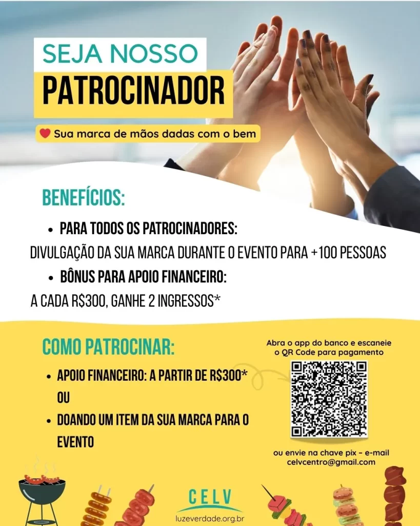 Almoço beneficente seja patrocinador para mais de 100 pessoas